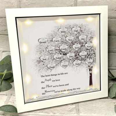 Custom Family Tree Frame With Names Anniversary New Home Decor For Mom Grandma The Best Things in Life
