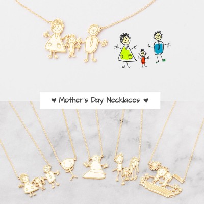 Kids' Drawing Necklaces - Special Jewelry For Moms