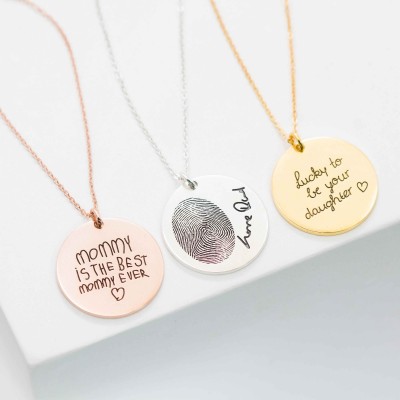 Signature Disc Necklace | Fingerprint Necklace