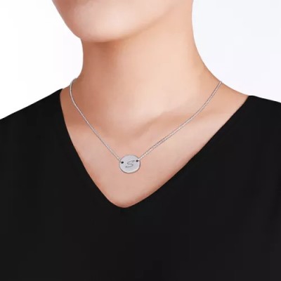 Engraved Coin Initial Necklace