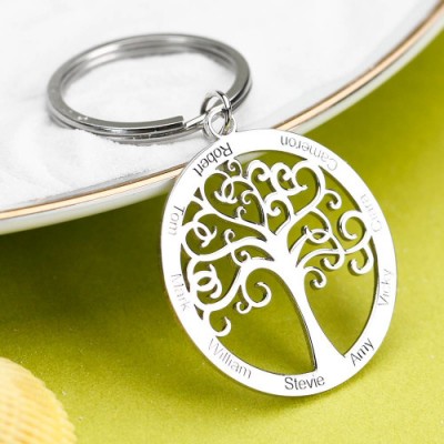 Family Tree Engraved Key Chain