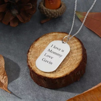 Engraved Bar Necklace