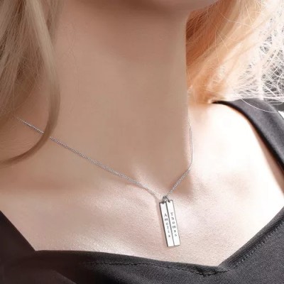 Engraved Bar Necklace