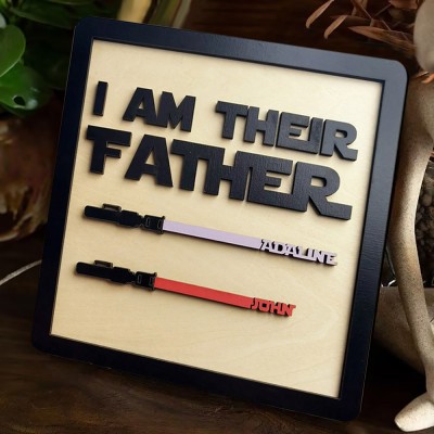 Custom I Am Their Father Sign With Kids Name Frame For Father's Day