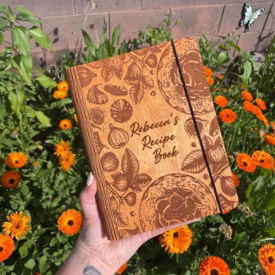 Custom Family Wooden Blank Binder Recipe Book For Mom Grandma Christmas Anniversary Gift Ideas