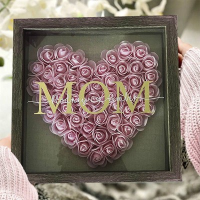 Personalized Mom Flower Shadow Box With Name For Mother's Day