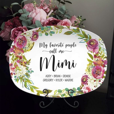 My Favorite People Personalized Platter for Grandma With Grandchildren's Name