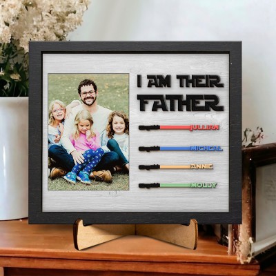 Custom I Am Their Father Sign With Kids Name Frame For Father's Day