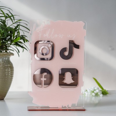 Personalized 4 Icon Business Social Media Sign