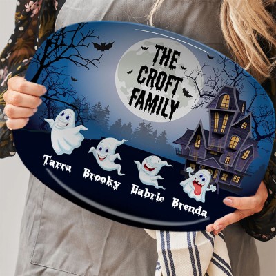 Halloween Party Platter With Family Number Name For Spooky Season Decoration