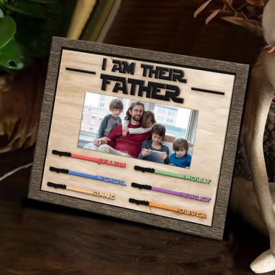 Custom I Am Their Father Sign With Kids Name Frame For Father's Day