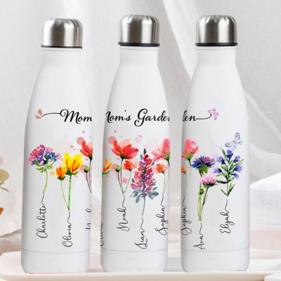 Personalized Mom's Garden Tumbler With Kids Name and Birth Month Flower For Mother's Day