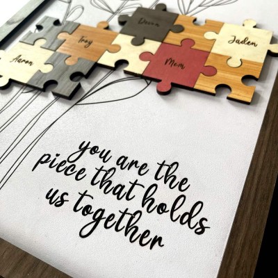 Personalized Nana You Are The Piece That Holds Us Together With Grandkids Name Mom Puzzle Sign