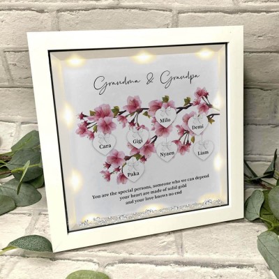 Custom Family Tree Flower Frame With Grandchildren Names For Nana Mother's Christmas's Day