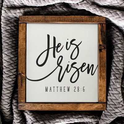 He is Risen Farmhouse Decor Easter Tiered Tray Sign