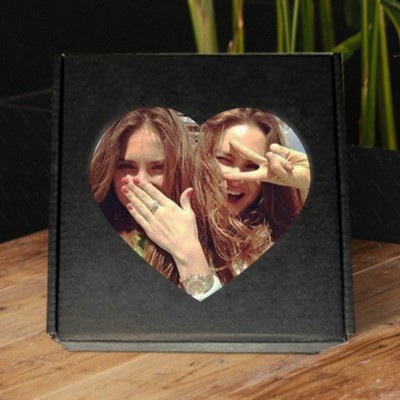 Personalized Heart Photo Block Puzzle Building Brick Gift For Friend Sister