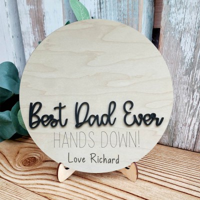 Personalized Best Grandpa Ever DIY Handprint Hands Down Sign For Father's Day