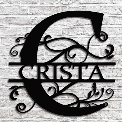 Personalized Family Name Metal Sign Monogram Home Wall Decor