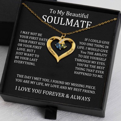 Personalized To My Soulmate Necklace Gift Ideas For Her Anniversary Birthday Valentine's Day