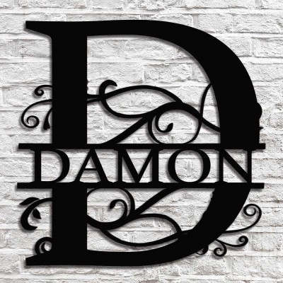 Personalized Family Name Metal Sign Monogram Home Wall Decor