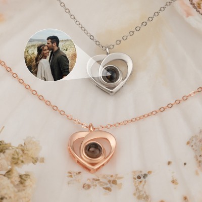 Personalized Memorial Photo Projection Charm Necklace