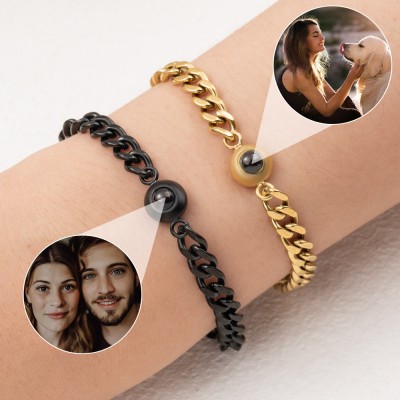 Custom Photo Projection Bracelet For Wife Soulmate Valentine's Day Gift Ideas