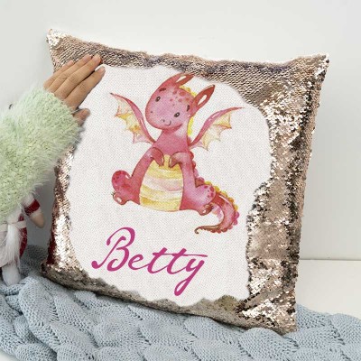 Personalized Sequin Name Pillow Girl Birthday Gift