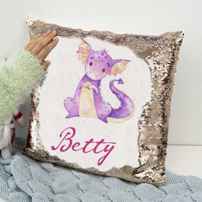 Personalized Sequin Name Pillow Girl Birthday Gift