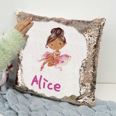 Personalized Sequin Name Pillow Girl Birthday Gift