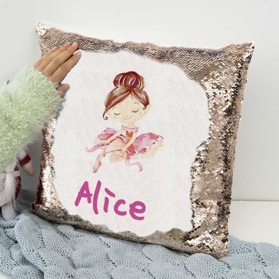 Personalized Sequin Name Pillow Girl Birthday Gift
