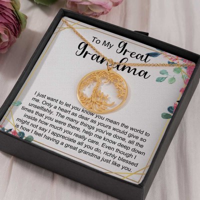 To My Grandma Personalized Family Tree Necklace For Mother's Day Gift Ideas