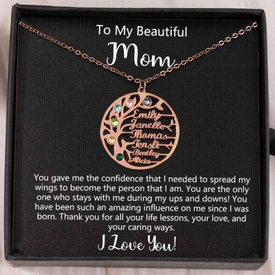 To My Mom Personalized Family Tree Necklaces