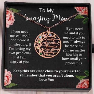 To My Mom Personalized Family Tree Necklaces