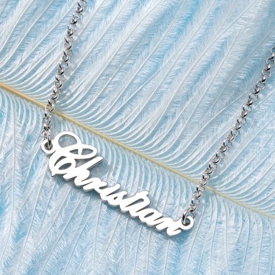 Silver Personalized Customized " Carrie" Style Name Necklace