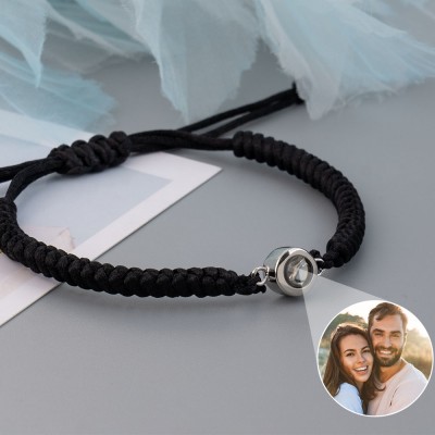 Personalised Photo Projection Charm Bracelet For Couple Anniversary Wedding