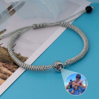 Personalised Photo Projection Charm Bracelet For Father's Day