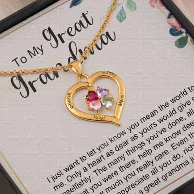 To My Great Grandma Necklace Gift From Grandchildren Gift Ideas For Grandma Mother's Day