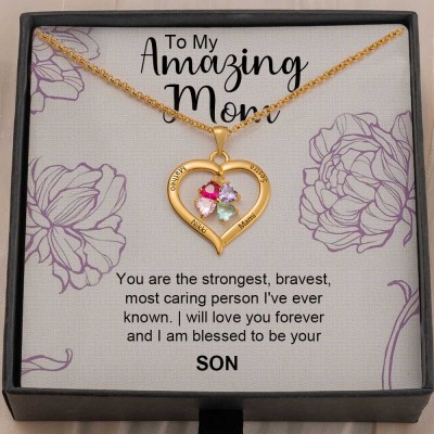 To My Amazing Mom Necklace Gift From Son Gift Ideas For Mother's Day Birthday