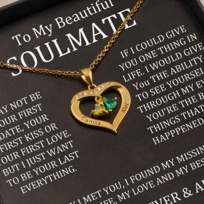 Personalized To My Soulmate Necklace Gift Ideas For Her Anniversary Birthday Valentine's Day