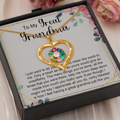 To My Great Grandma Necklace Gift Ideas For Grandma Mother's Day Birthday