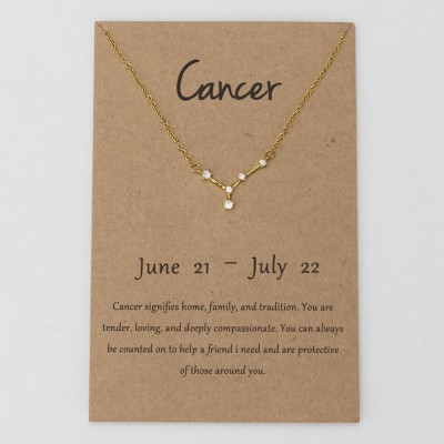 Personalized Constellation Zodiac Celestial Cancer Necklace