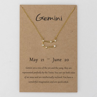 Personalized Constellation Zodiac Celestial Gemini Necklace