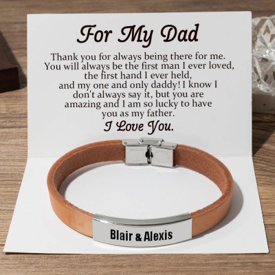 To My Dad Custom Name Bracelet For Father's Day Gift Ideas