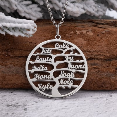 Personalised Family Tree Name Necklaces Anniversary Gift Ideas