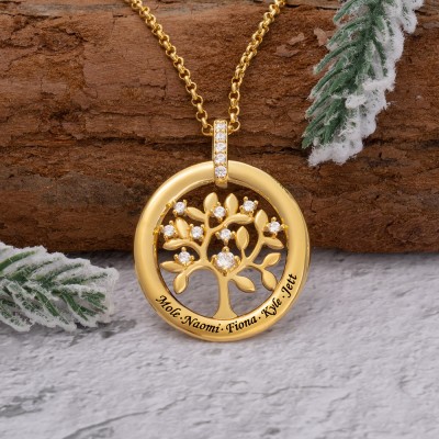 Custom Family Tree of Life Necklaces For Mother's Day Christmas Gift Ideas