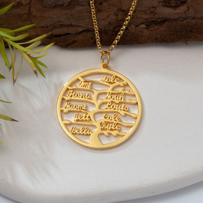 Personalised Family Tree Name Necklaces Anniversary Gift Ideas