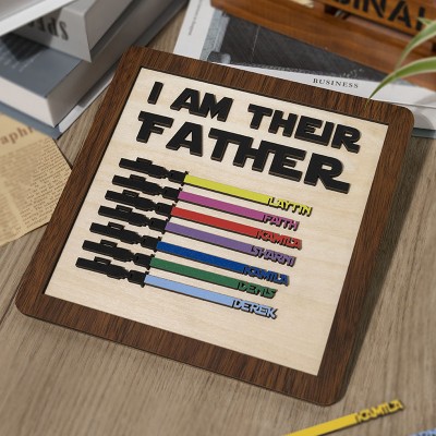 Personalised I Am Their Father Sign With Kids Name For Father's Day Gift Ideas