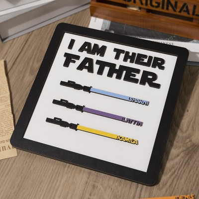 Personalised I Am Their Father Sign With Kids Name For Father's Day Gift Ideas