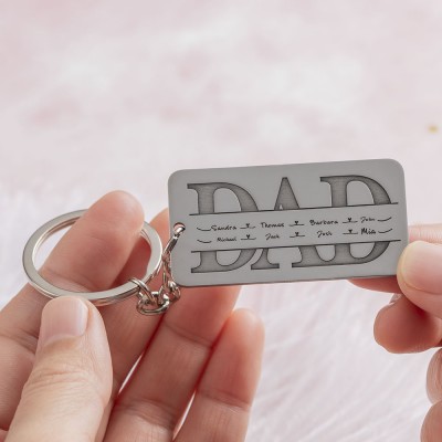 Father’s Day Gift Personalised Dad Puzzle Name Engraving Keychain