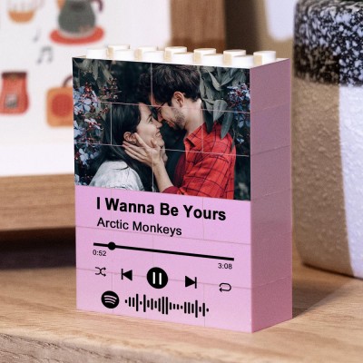 Custom Music Photo Puzzle Block For Soulmate Valentine's Day Anniversary Gift Ideas